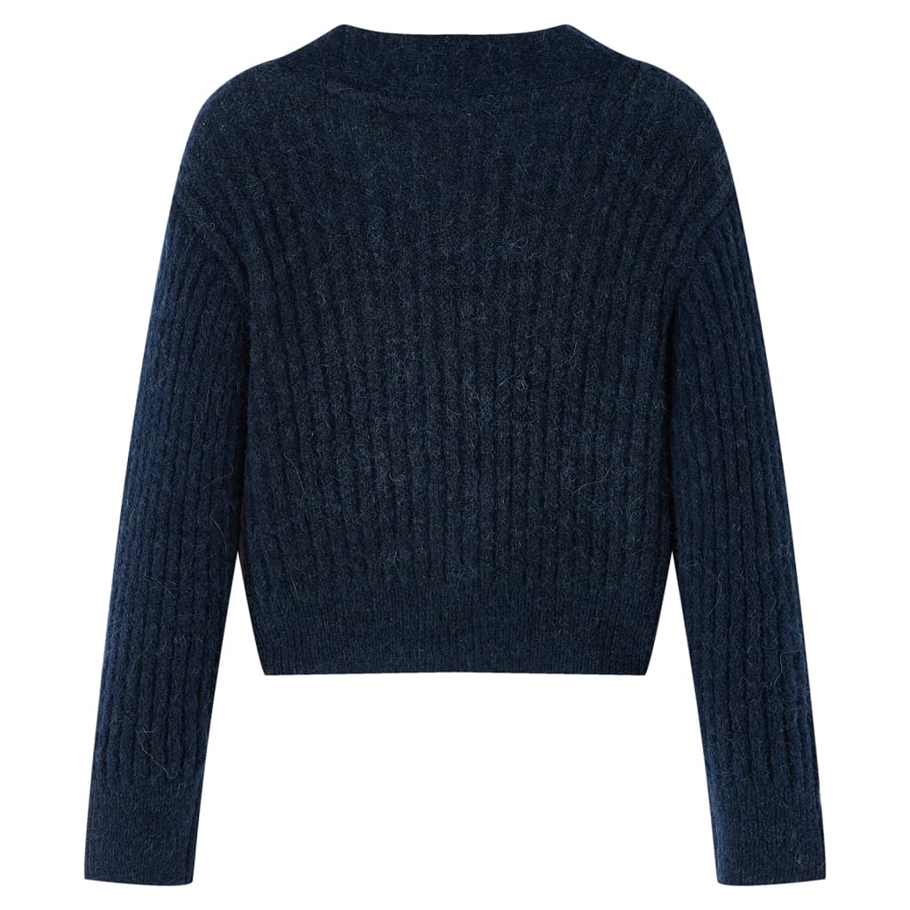 VidaXL Kinderstrickjacke gestrickt 116 Marineblau