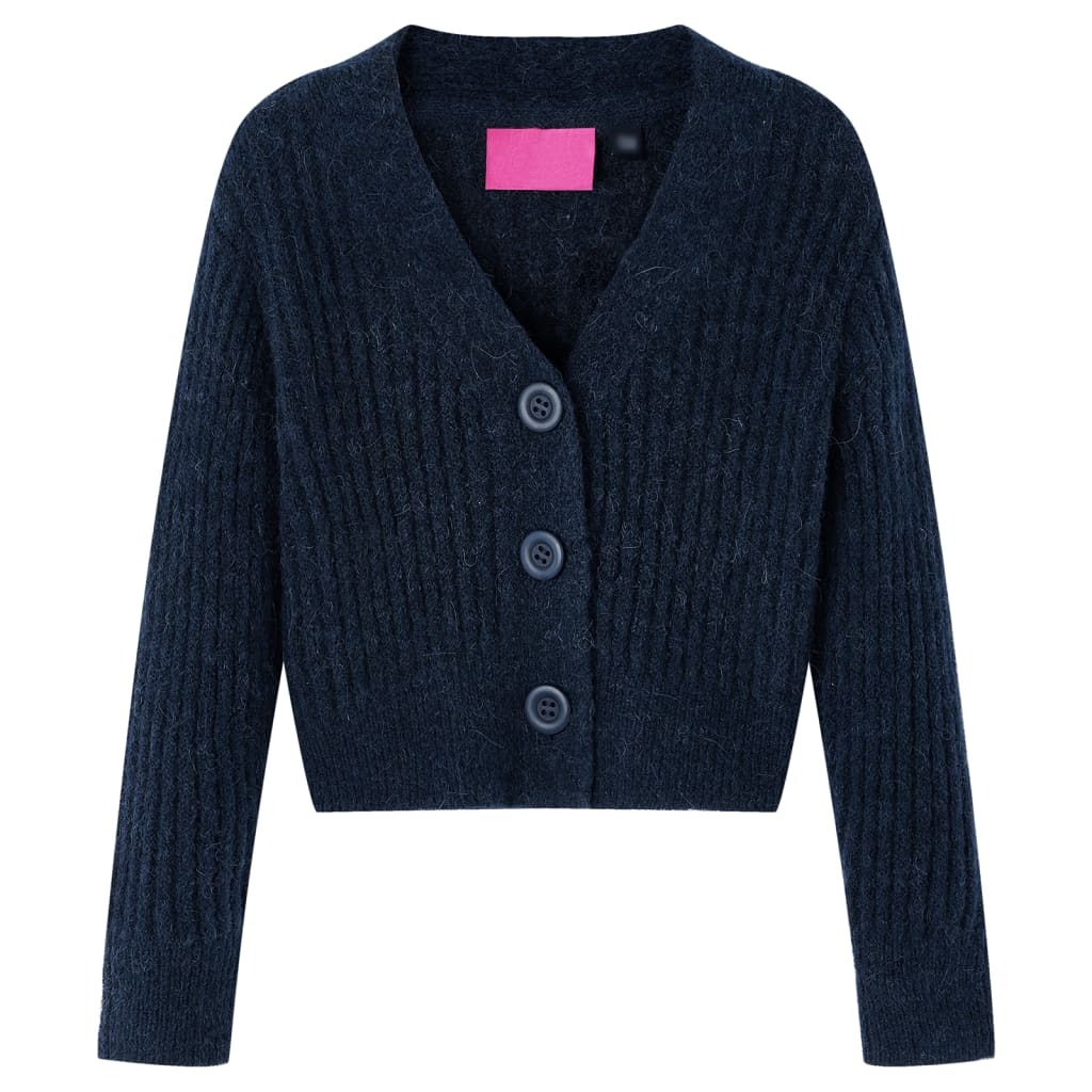 VidaXL Kinderstrickjacke 140 Marineblau gestrickt