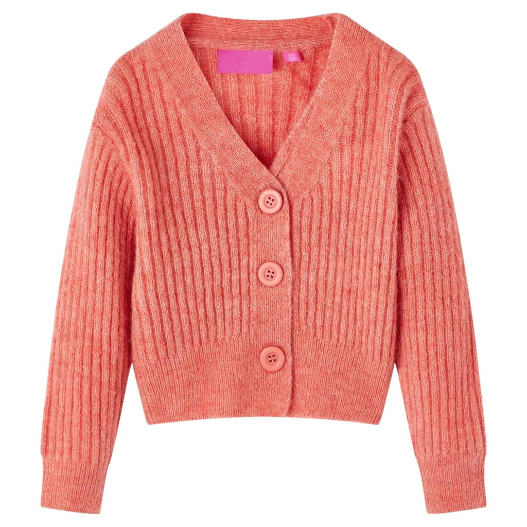 VidaXL Kinderstrickjacke gestrickt 104 mittelrosa