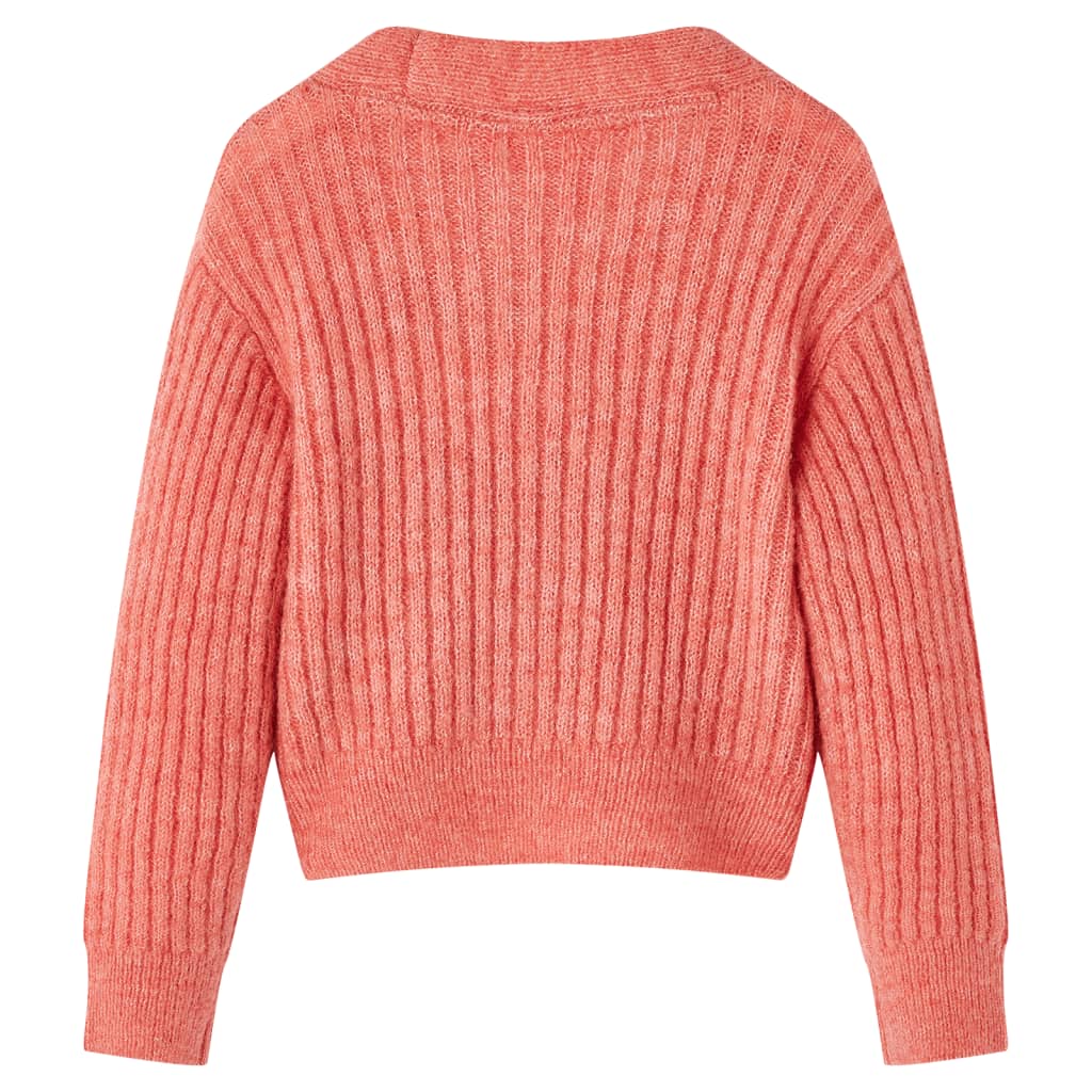 VidaXL Kinderstrickjacke gestrickt 128 mittelrosa