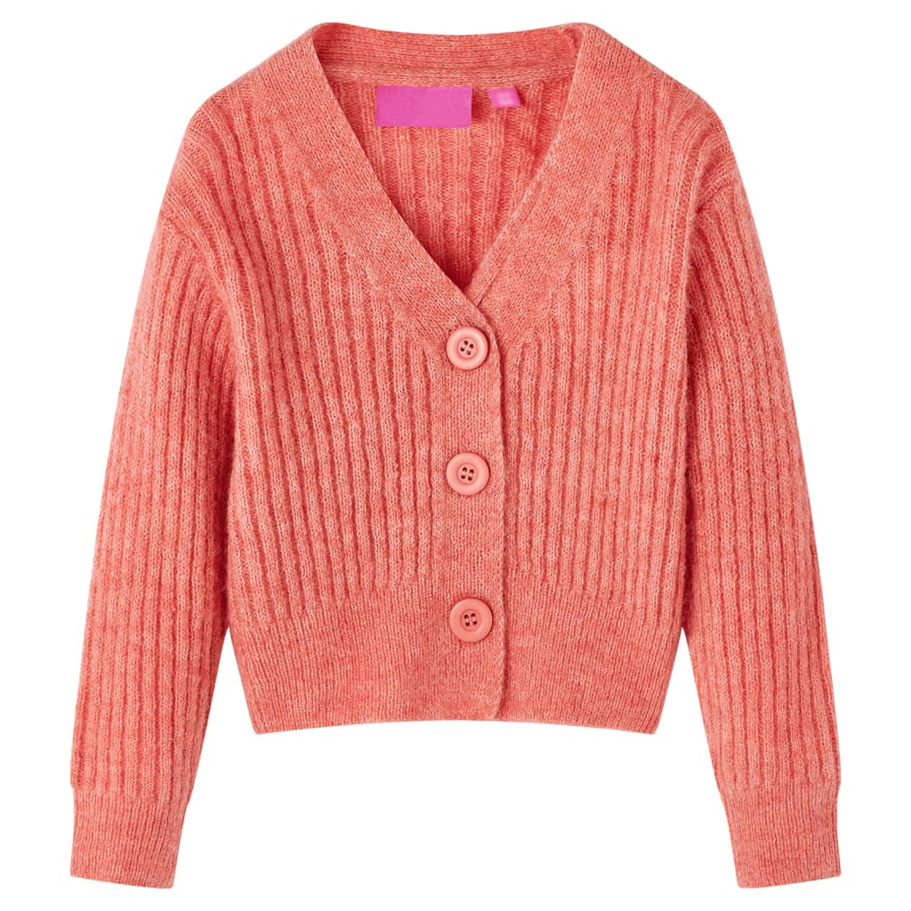 VidaXL Kinderstrickjacke 140 mittelrosa gestrickt