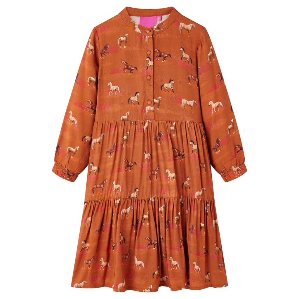 VidaXL Kinderkleid 92 cognacfarben