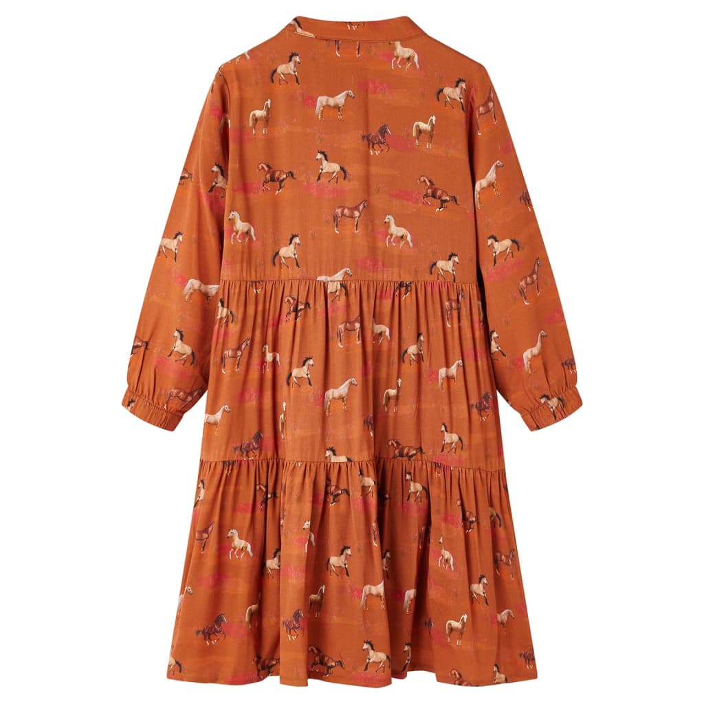 VidaXL Kinderkleid 92 cognacfarben