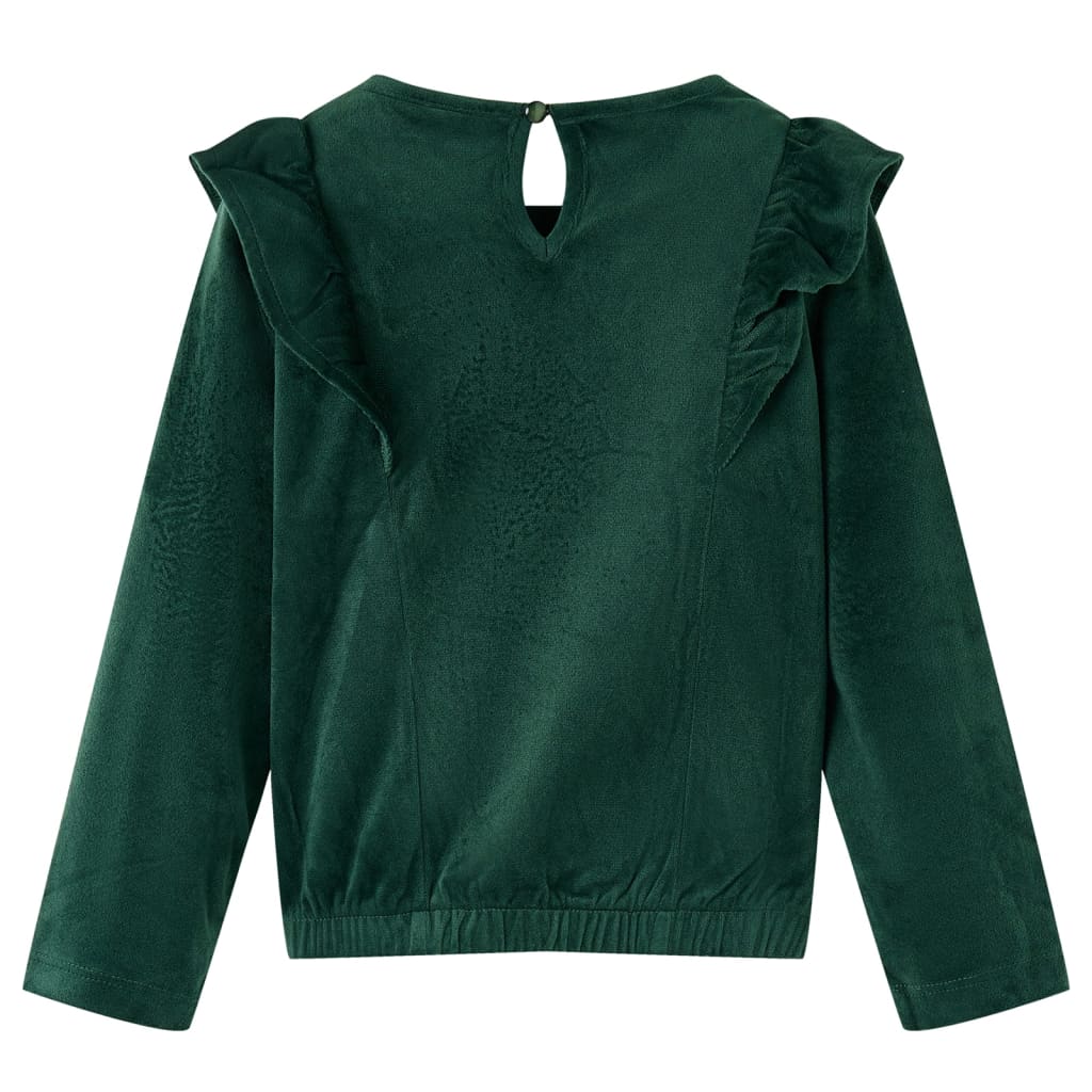 VidaXL Kinderbluse mit Rüschen 92 Dunkelgrün