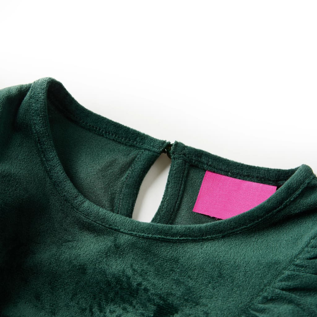 VidaXL Kinderbluse mit Rüschen 104 Dunkelgrün