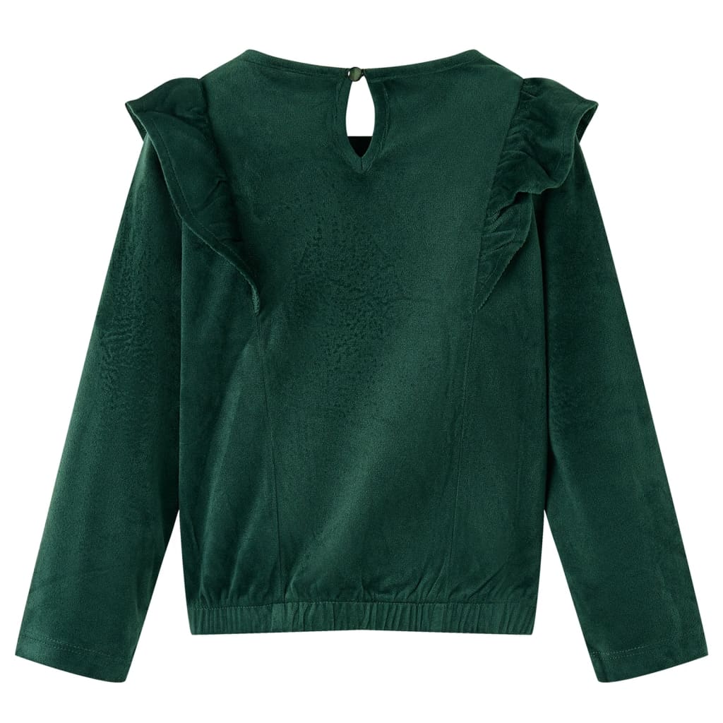 VidaXL Kinderbluse mit Rüschen 140 Dunkelgrün