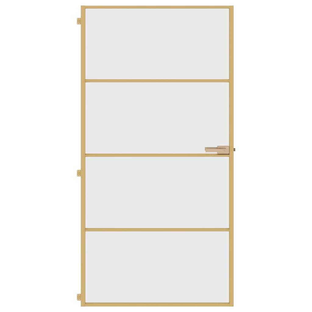 VidaXL Innentür schmal 102,5x201,5 cm gehärtetes Glas und Aluminium gold