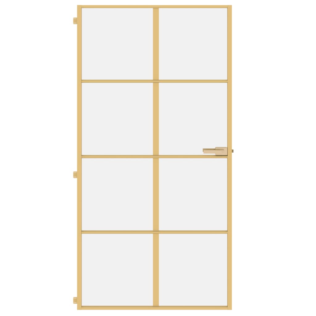 VidaXL Innentür schmal 102,5x201,5 cm gehärtetes Glas und Aluminium gold