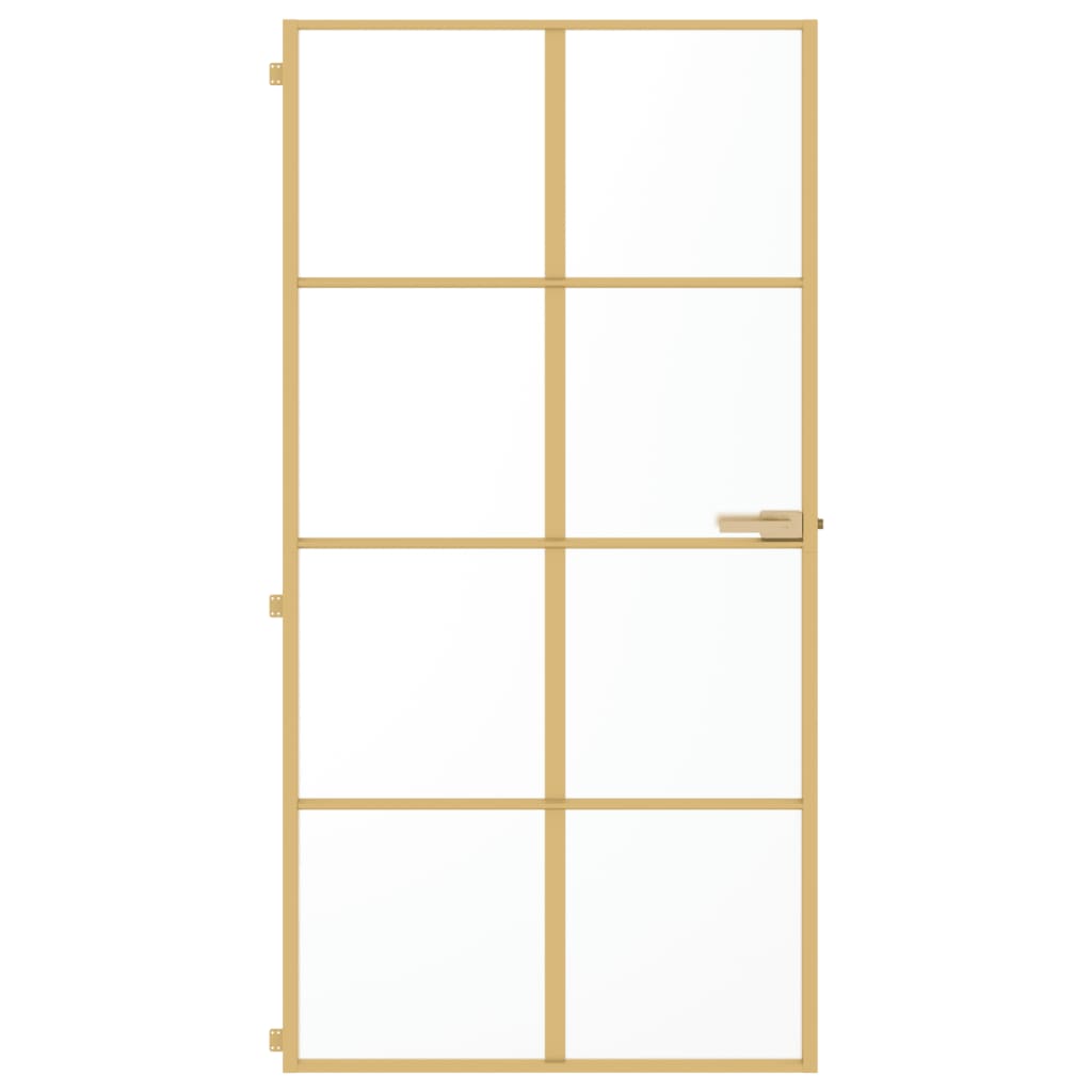 VidaXL Innentür schmal 102,5x201,5 cm gehärtetes Glas und Aluminium gold