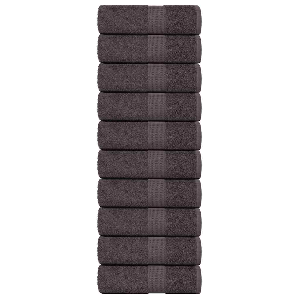 VidaXL Gästehandtücher 10 Stück 30x50cm 360g m² 100% Baumwolle Anthrazit