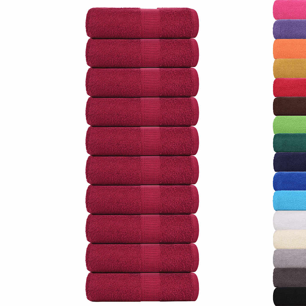 Vidaxx Waschlappen 10 Stück Frogn Bordeaux 30x30 cm 100 % Baumwolle