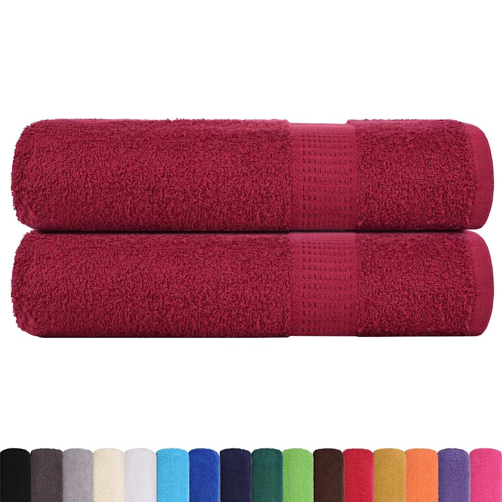 Vidaxx Badetücher 2 Stück 100x150 cm 360 g m² 100 % Baumwolle Burgunderrot