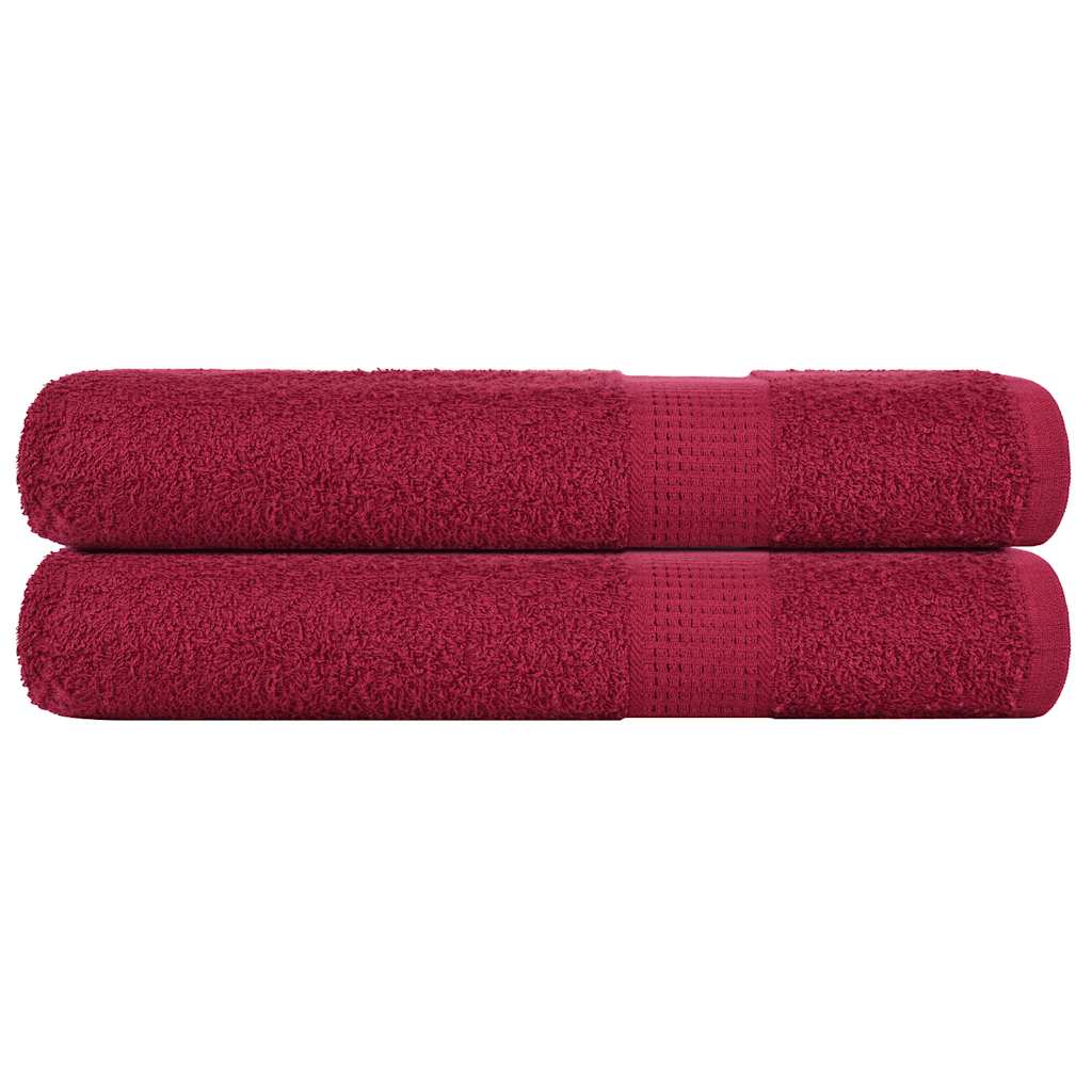 Vidaxx Handtücher 2 Stück 100x200 cm 360 g m² 100 % Baumwolle Burgund