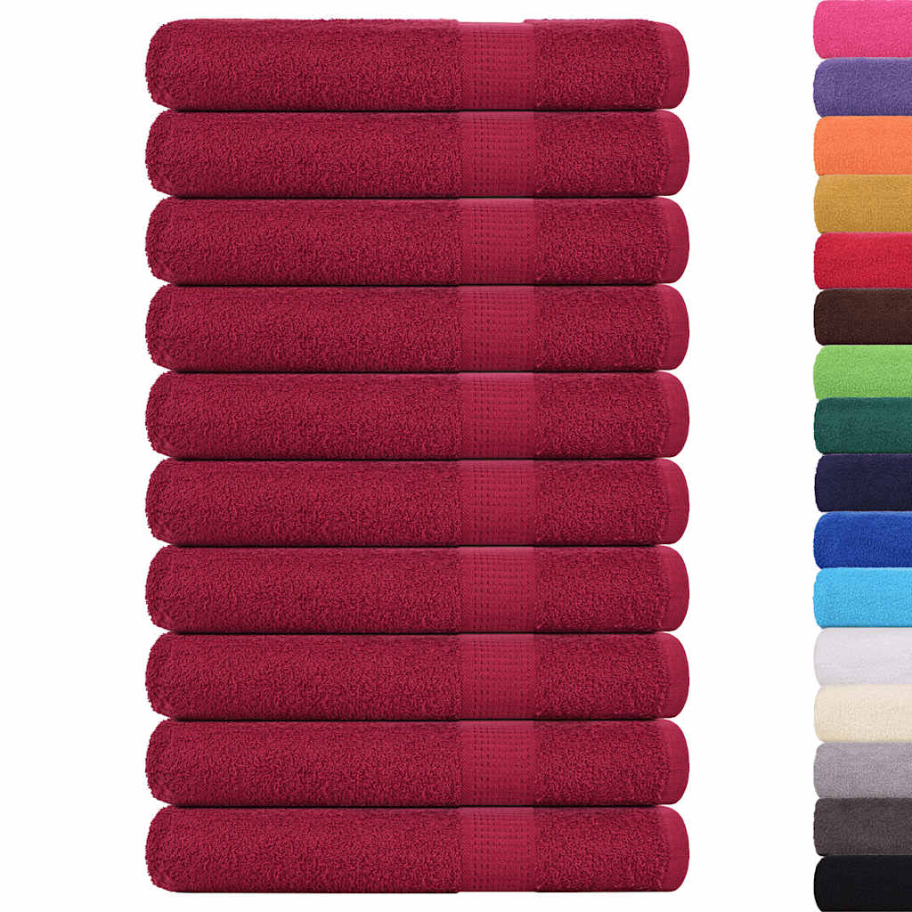 Vidaxx Handtücher 10 Stück 100x200 cm 360 g m² 100 % Baumwolle Burgund