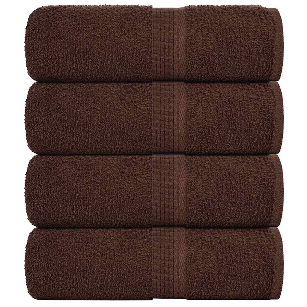 Vidaxx Waschlappen 4 Stück Froschbraun 30x30 cm 100 % Baumwolle