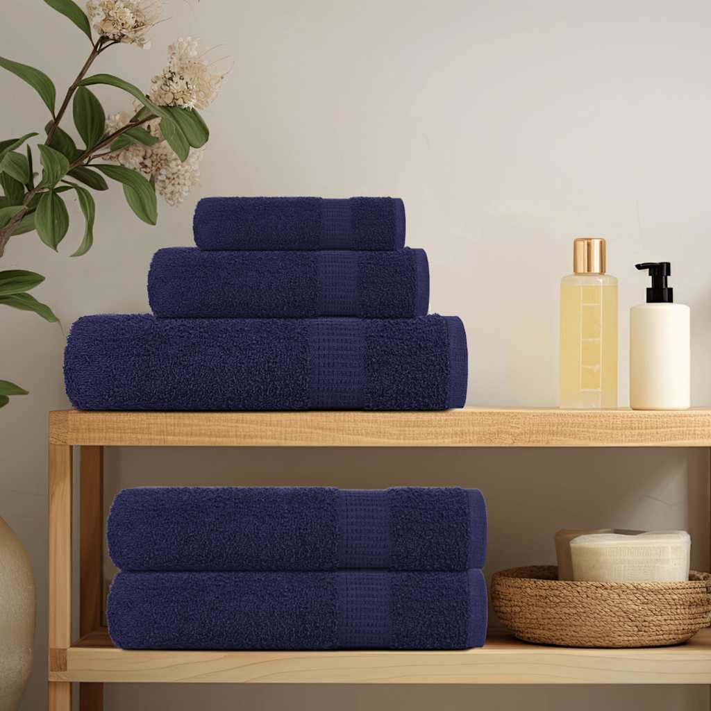 VidaXL Gästehandtücher 10 Stück 30x50 cm 360 g m² 100 % Baumwolle Marineblau