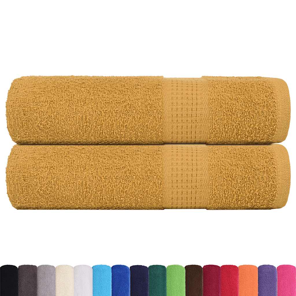 Vidaxx Handtücher 2 Stück 50x100 cm 360 g m² 100 % Baumwolle goldfarben