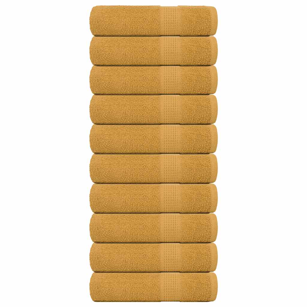 Vidaxx Handtücher 10 Stück 50x100 cm 360 g m² 100 % Baumwolle goldfarben
