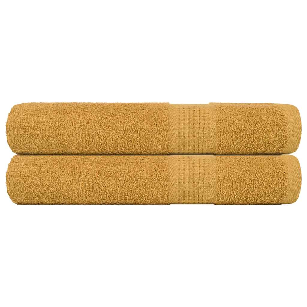 Vidaxx Handtücher 2 Stück 100x200 cm 360 g m² 100 % Baumwolle goldfarben
