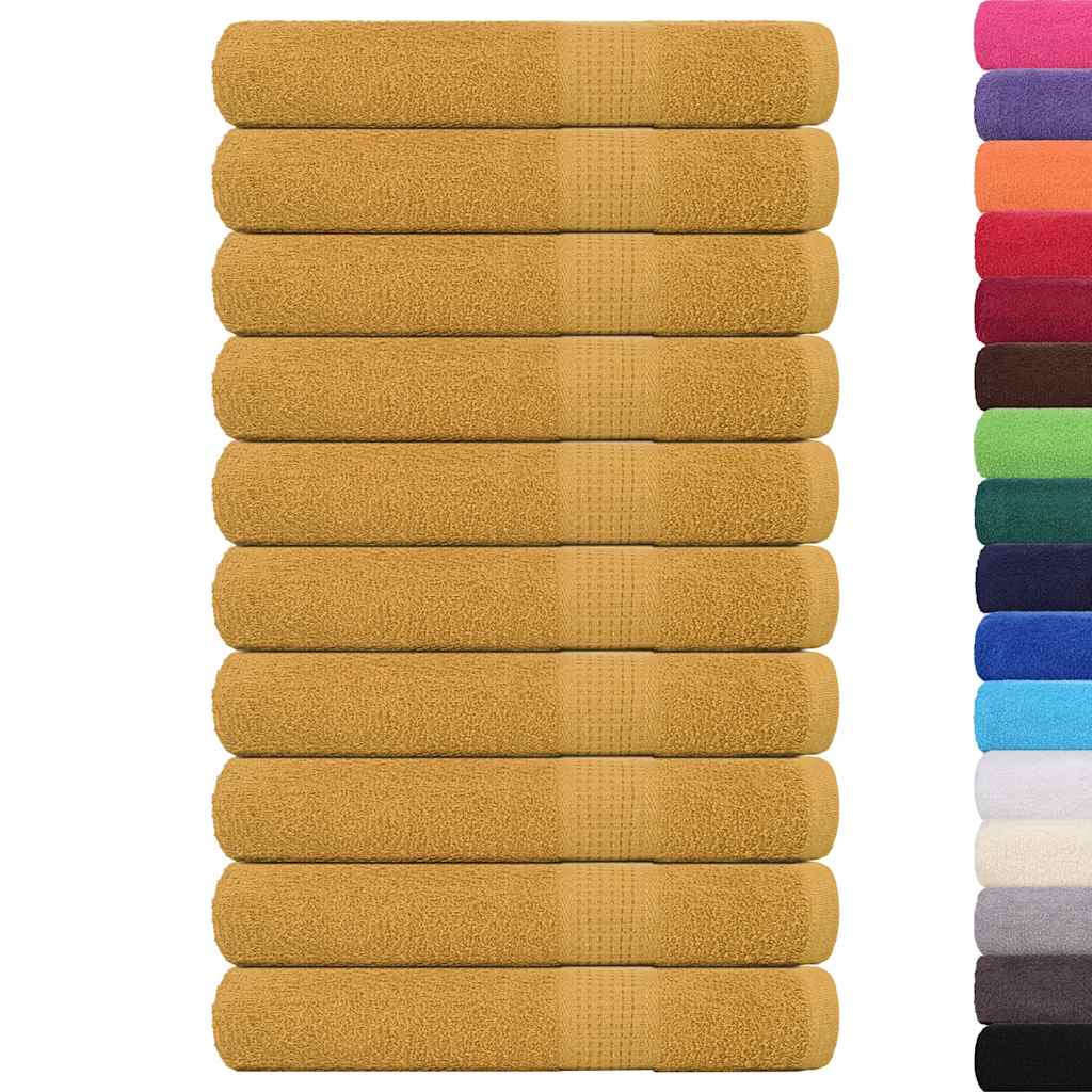 Vidaxx Handtücher 10 Stück 100x200 cm 360 g m² 100 % Baumwolle goldfarben