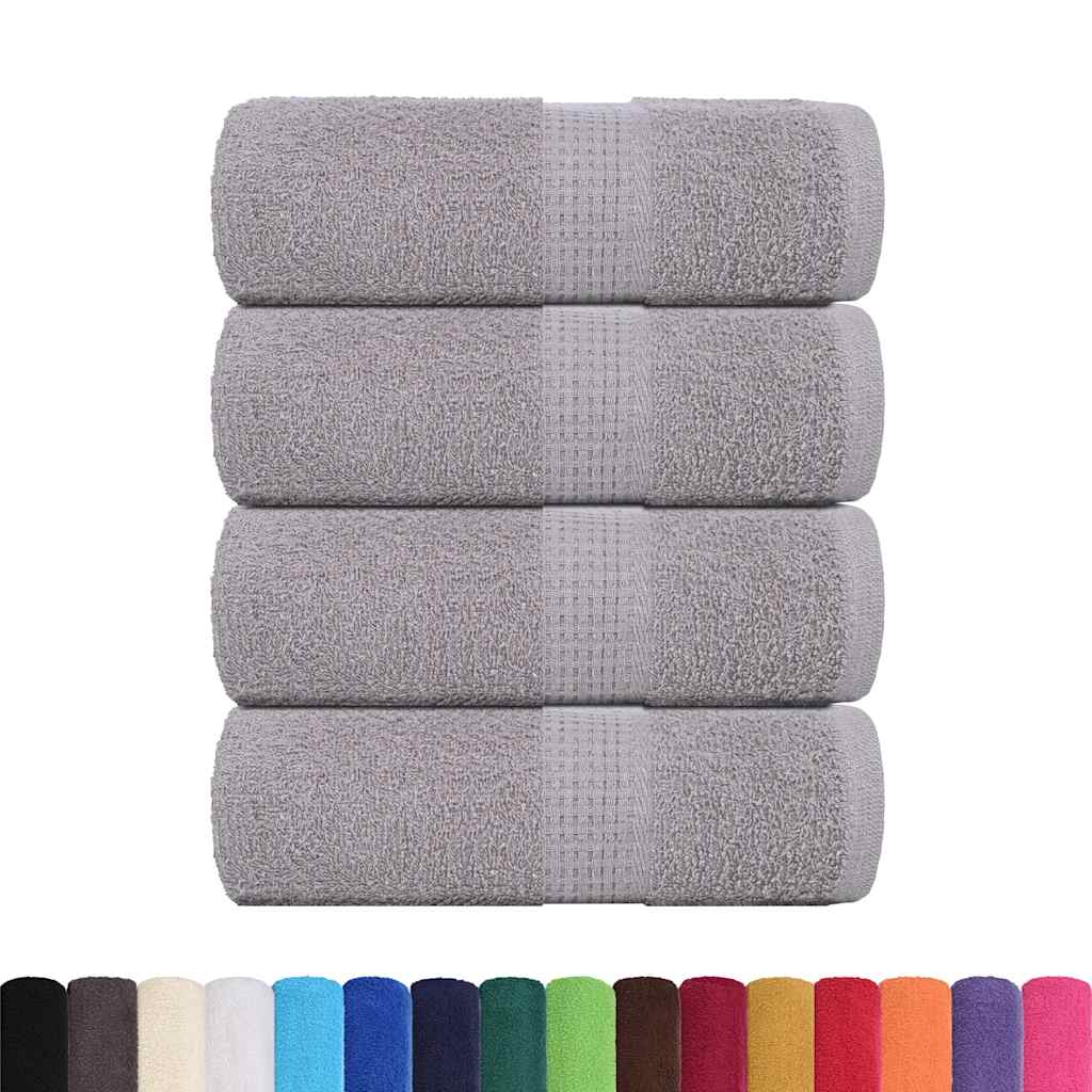 VidaXL Gästehandtücher 4 Stk. 30x50 cm 360 g m² 100 % Baumwolle Grau