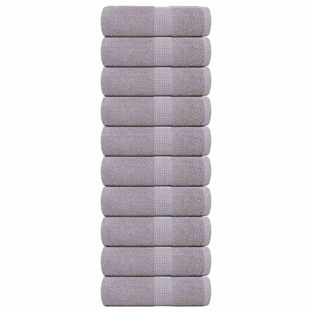 VidaXL Gästehandtücher 10 Stück 30x50 cm 360 g m² 100 % Baumwolle Grau
