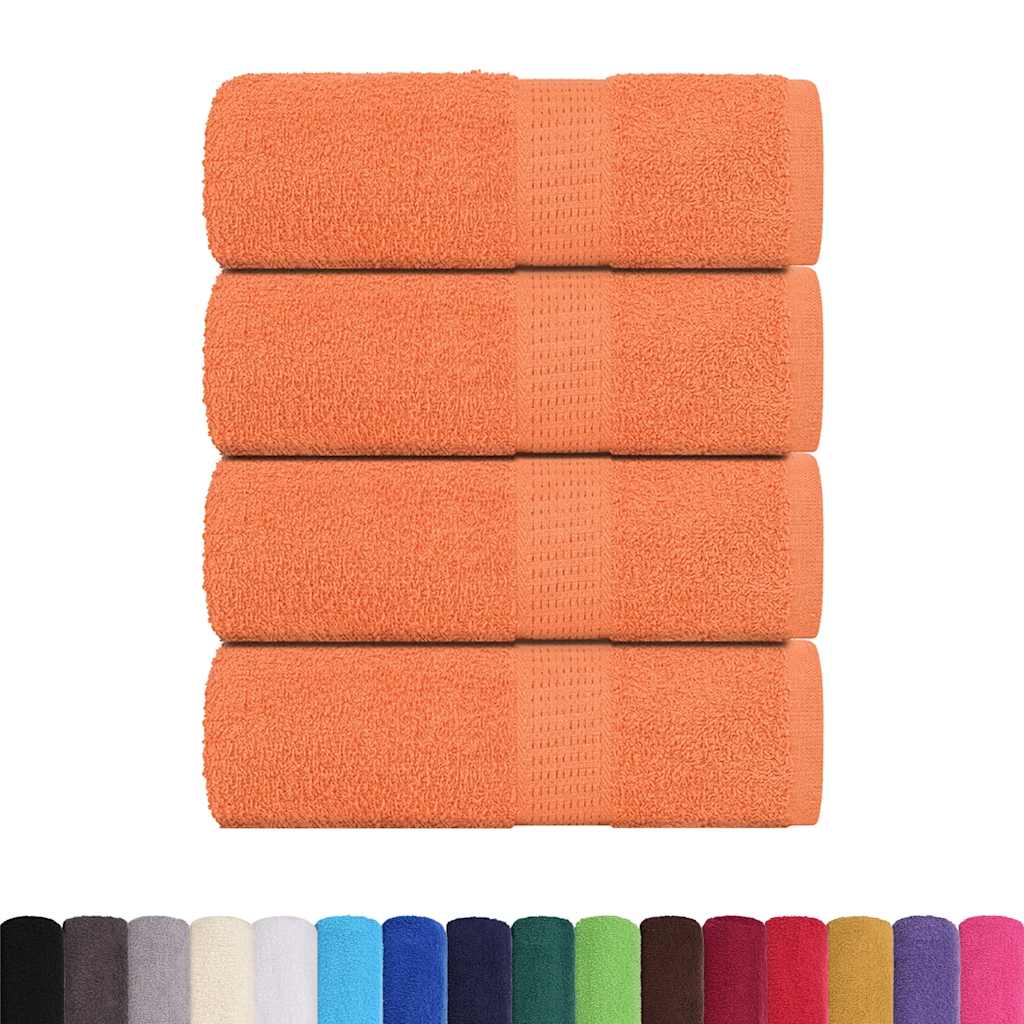 VidaXL Gästehandtücher 4 Stk. 30x50 cm 360 g m² 100 % Baumwolle Orange