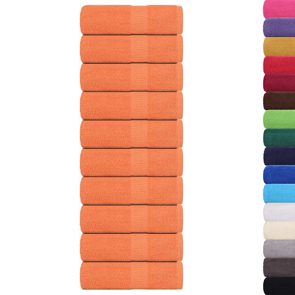 VidaXL Gästehandtücher 10 Stück 30x50 cm 360 g m² 100 % Baumwolle Orange
