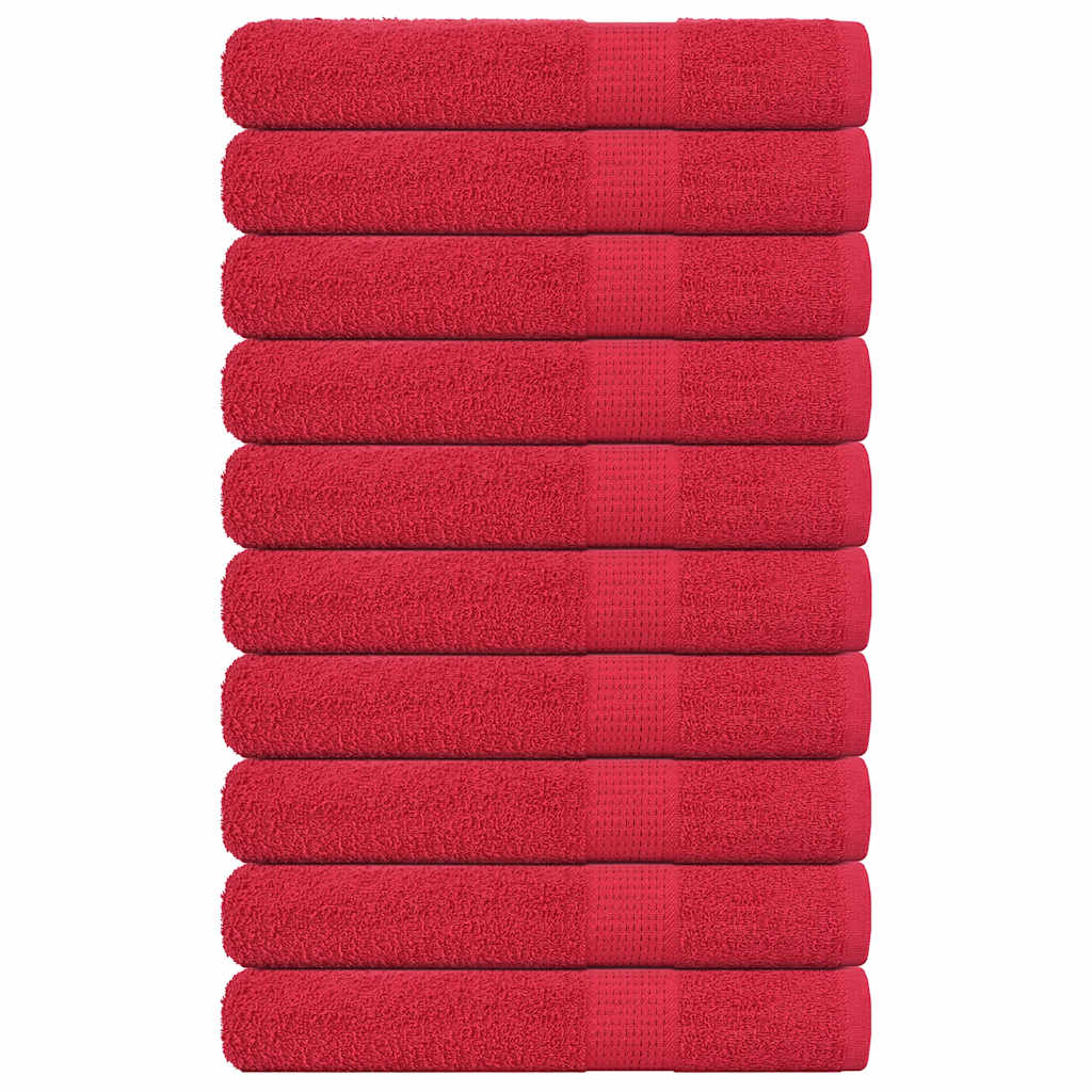 Vidaxx Handtücher 10 Stück 100x200 cm 360 g m² 100 % Baumwolle rot
