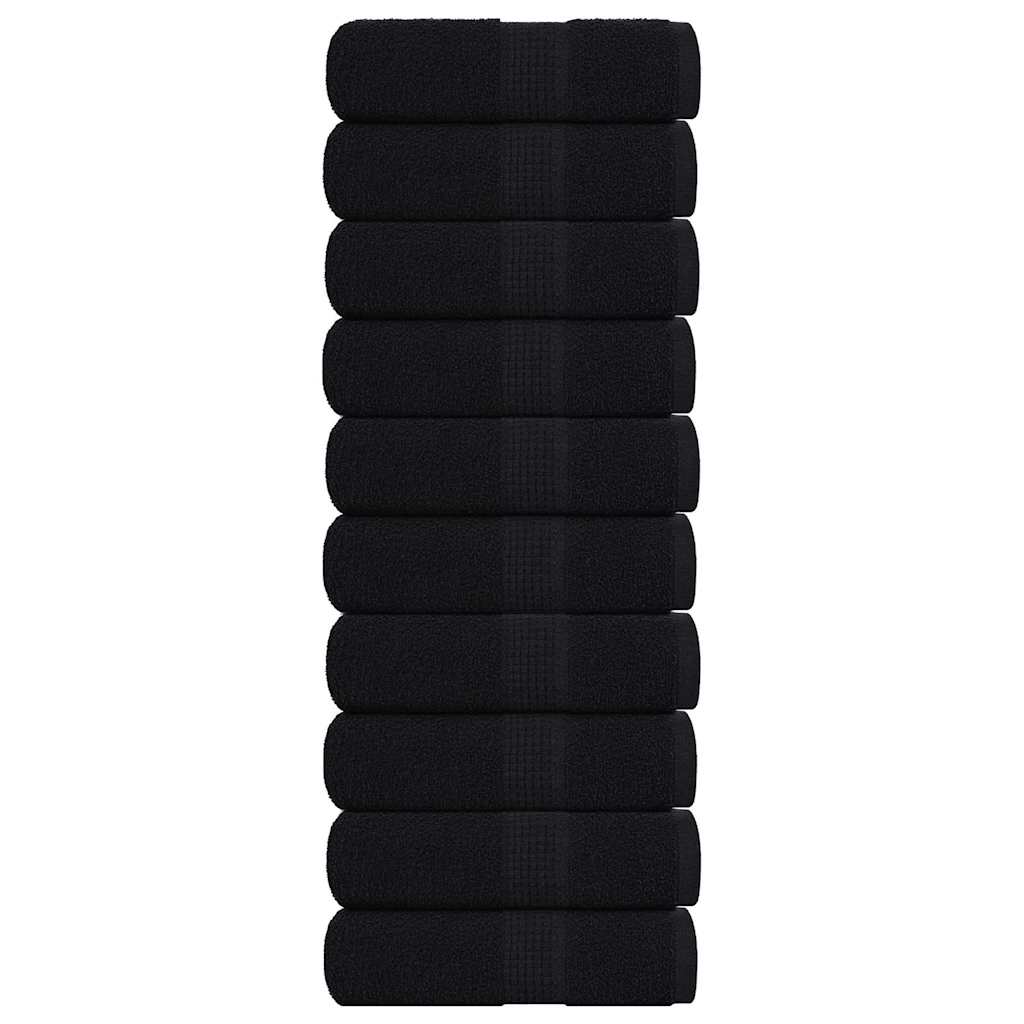 VidaXL Waschlappen 10 Stück Frogn Black 30x30 cm 100 % Baumwolle