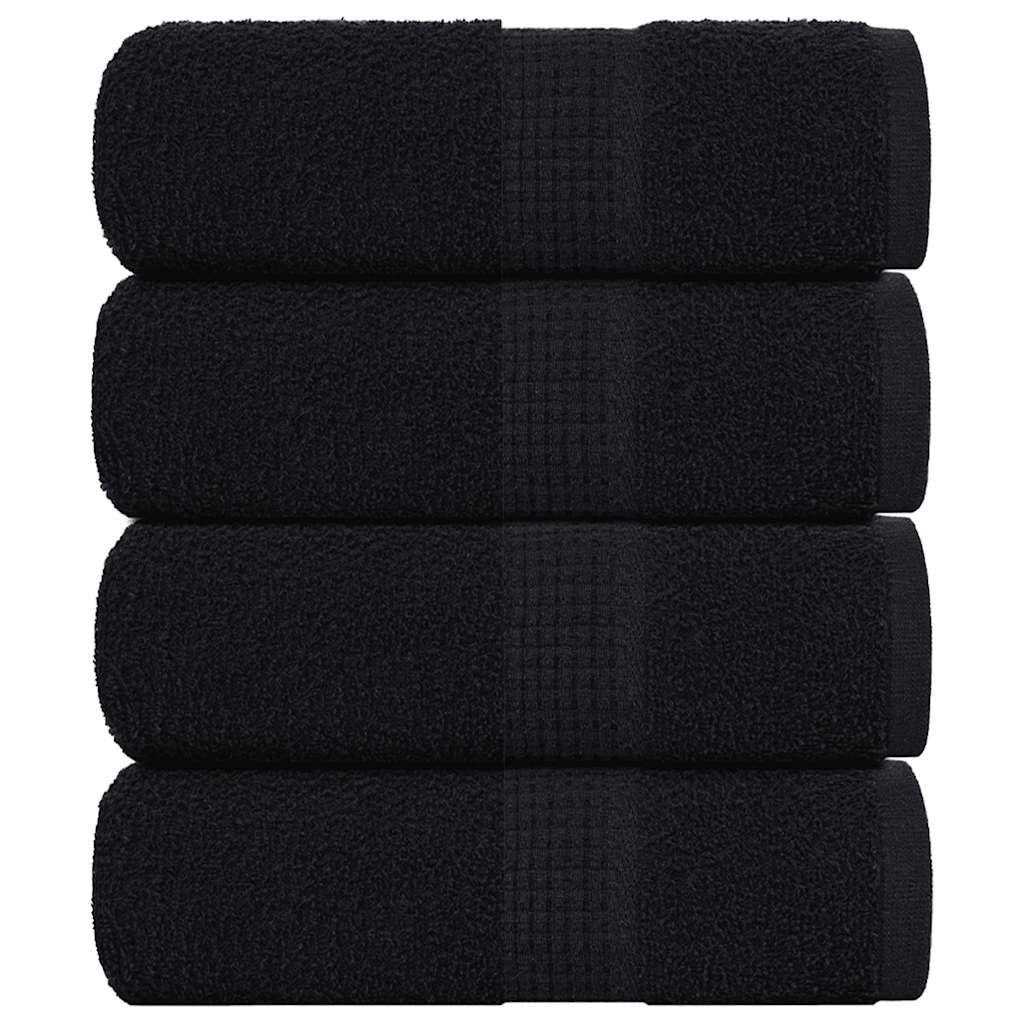 VidaXL Gästehandtücher 4 Stk. 30x50 cm 360 g m² 100 % Baumwolle Schwarz