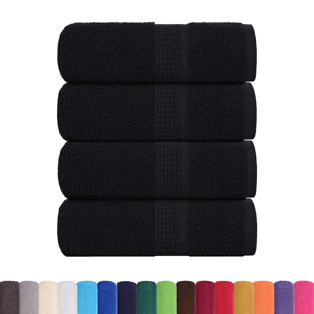 VidaXL Gästehandtücher 4 Stk. 30x50 cm 360 g m² 100 % Baumwolle Schwarz