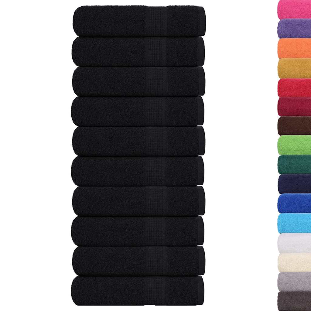 Vidaxx Handtücher 10 Stück 50x100 cm 360 g m² 100 % Baumwolle schwarz