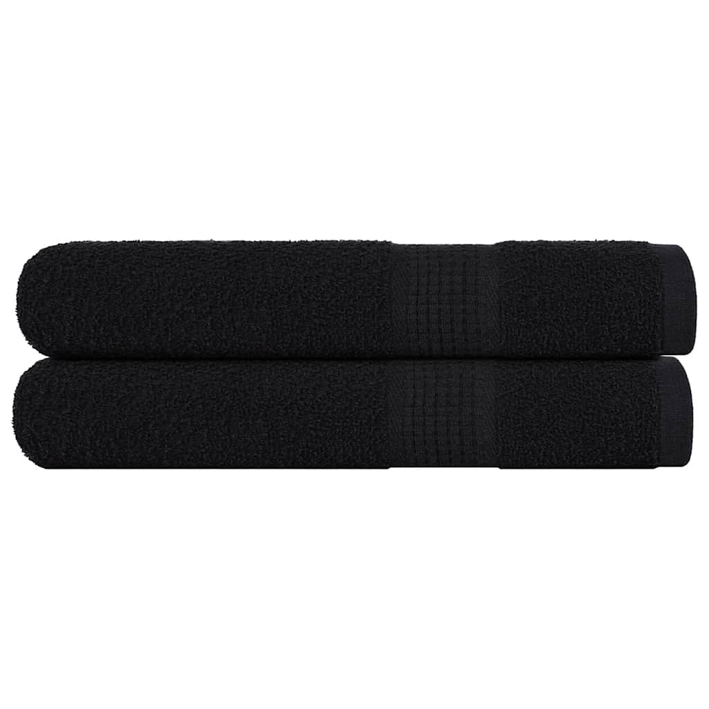 Vidaxx Saunatücher 2 Stk. 80x200 cm 360 g m² 100 % Baumwolle Schwarz