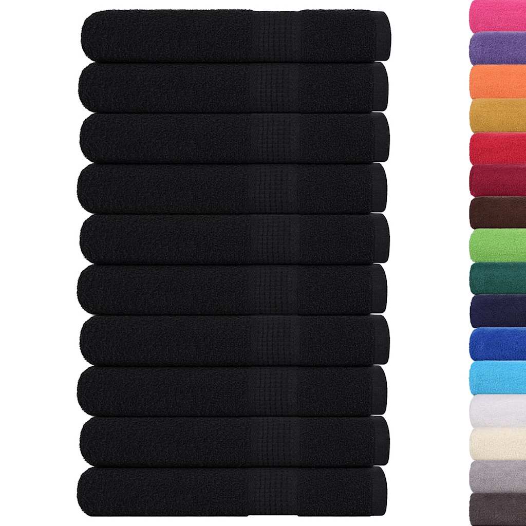 Vidaxx Handtücher 10 Stück 100x200 cm 360 g m² 100 % Baumwolle schwarz