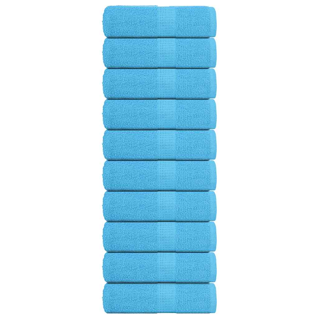 VidaXL Waschlappen 10 Stück Frosch Türkis 30x30 cm 100 % Baumwolle