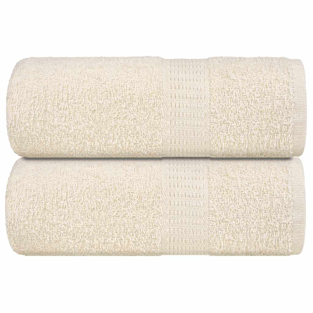 VidaXL Gästehandtücher 2 Stk. 30x50 cm 360 g m² 100 % Baumwolle cremefarben