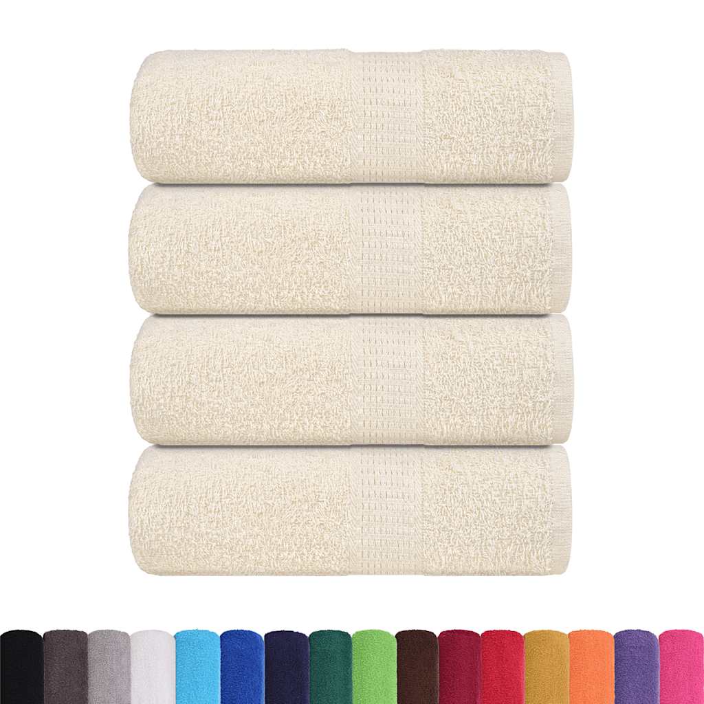 VidaXL Gästehandtücher 4 Stk. 30x50 cm 360 g m² 100 % Baumwolle cremefarben