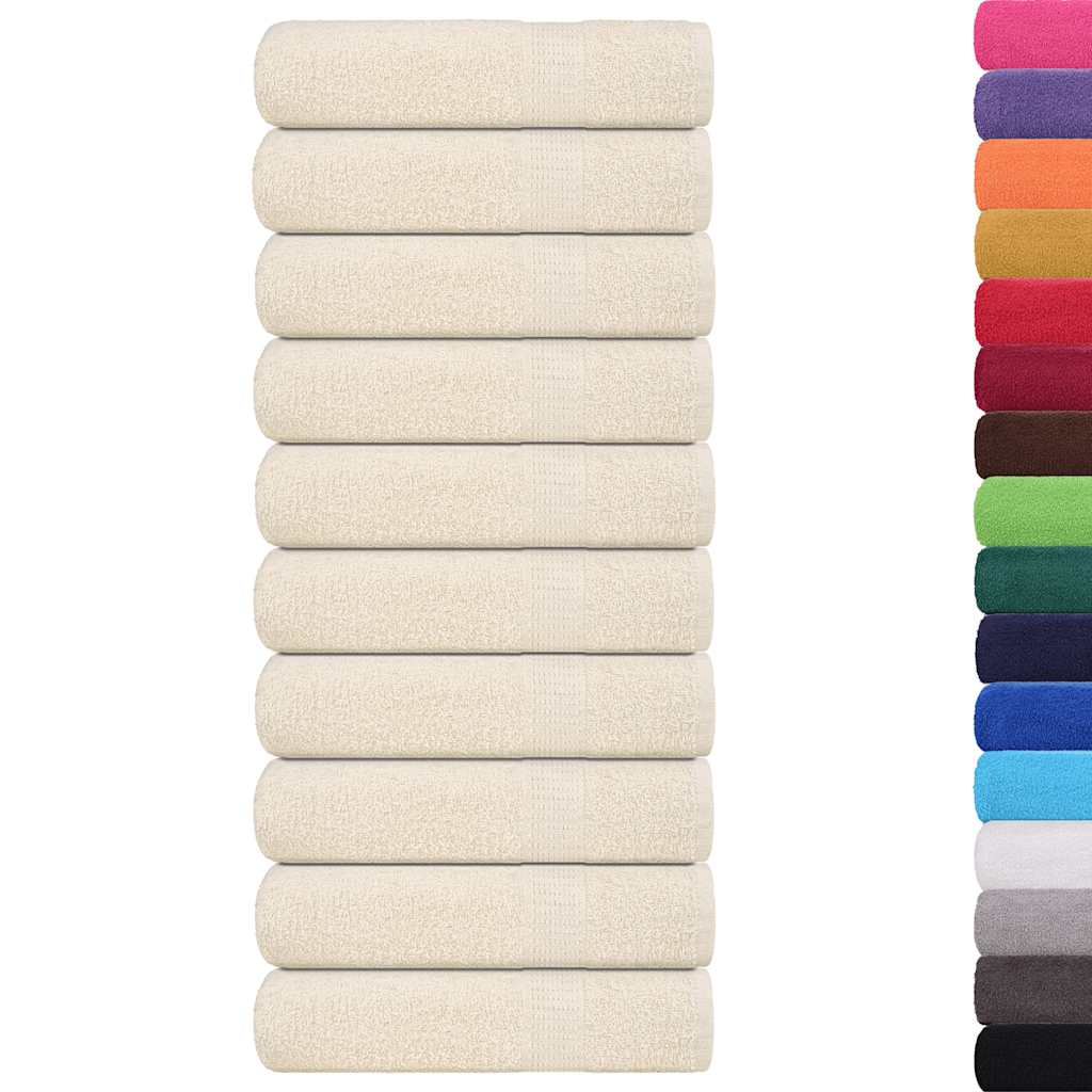 Vidaxx Handtücher 10 Stück 50x100 cm 360 g m² 100 % Baumwolle creme