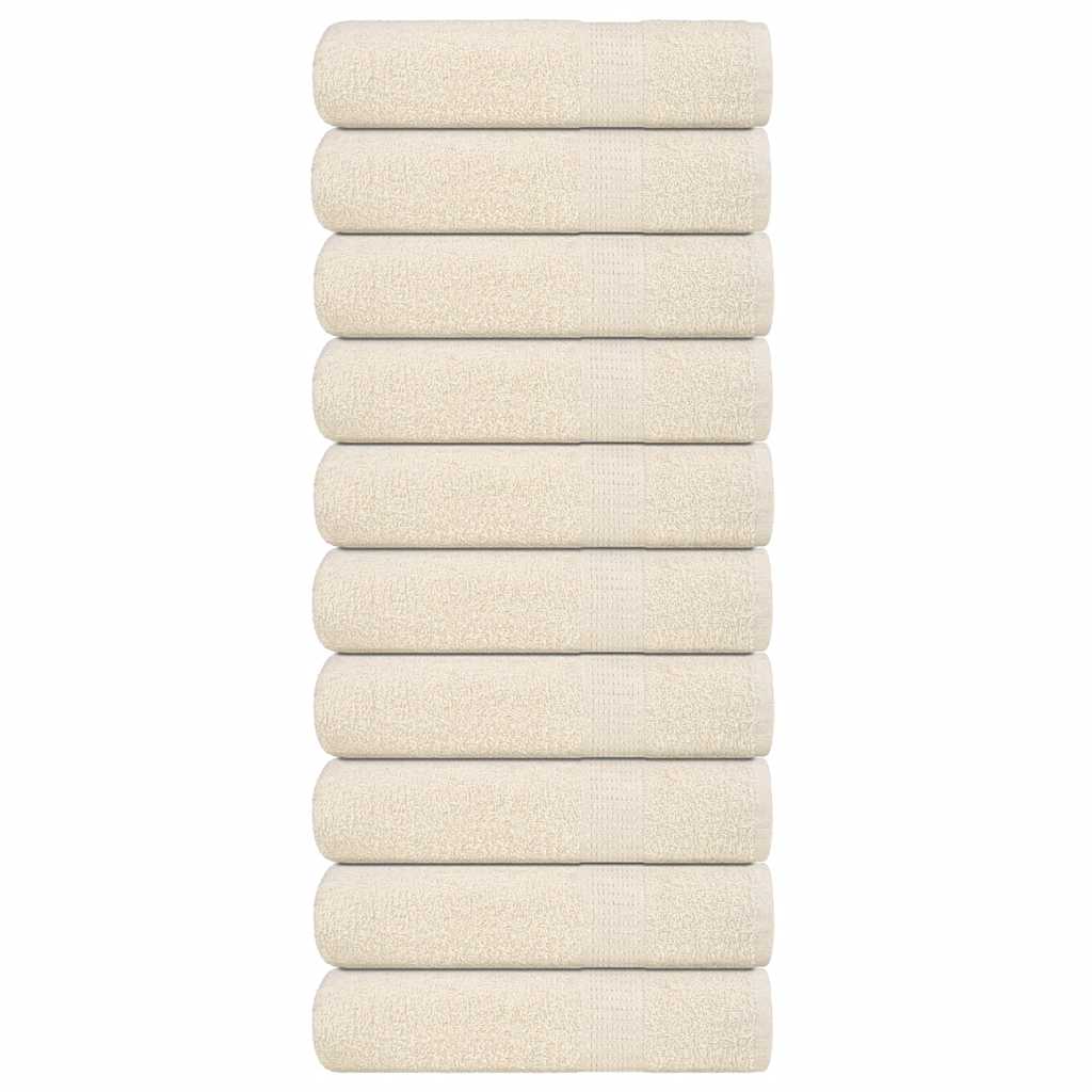 Vidaxx Badetücher 10 Stück 100x150cm 360 g m² 100 % Baumwolle cremefarben