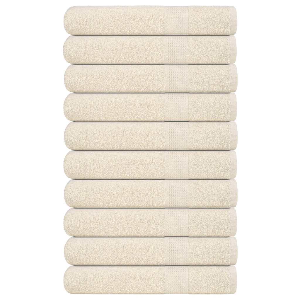 Vidaxx Handtücher 10 Stück 100x200 cm 360 g m² 100 % Baumwolle creme
