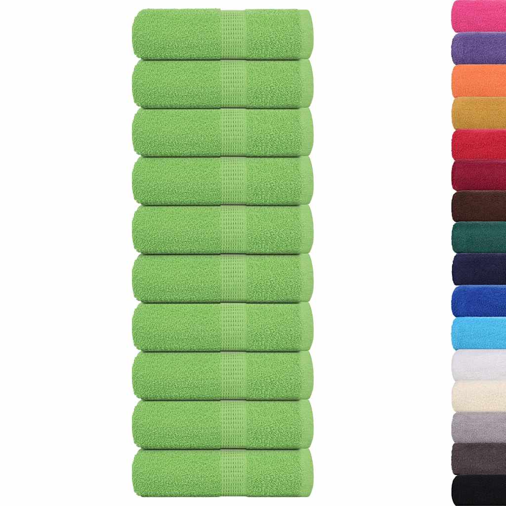 VidaXL Waschlappen 10 Stück Froschapfelgrün 30x30 cm 100 % Baumwolle