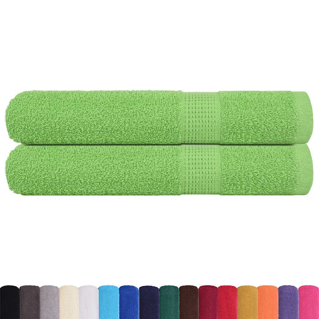 Vidaxx Saunatücher 2 Stk. 80x200 cm 360 g m² 100 % Baumwolle Apfelgrün