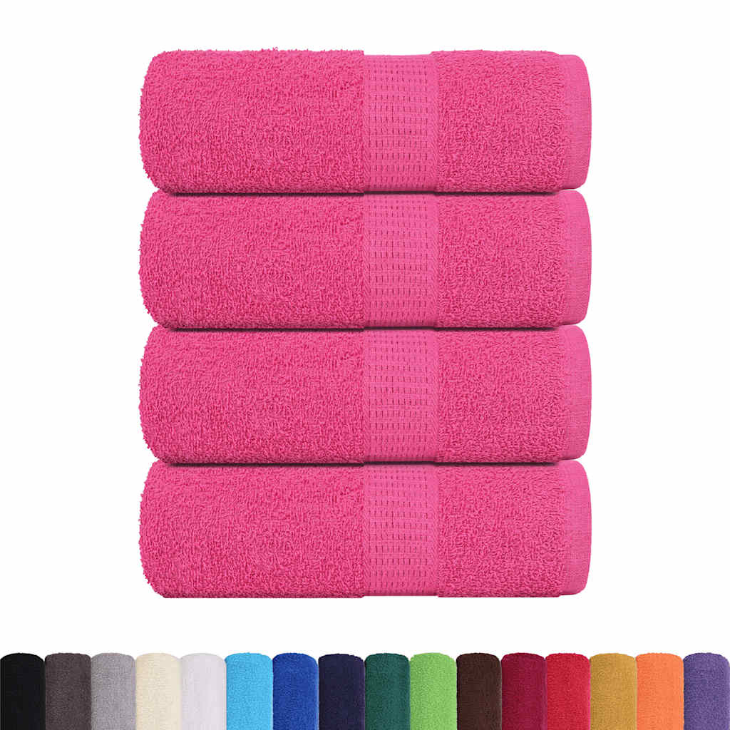 VidaXL Gästehandtücher 4 Stk. 30x50 cm 360 g m² 100 % Baumwolle rosa