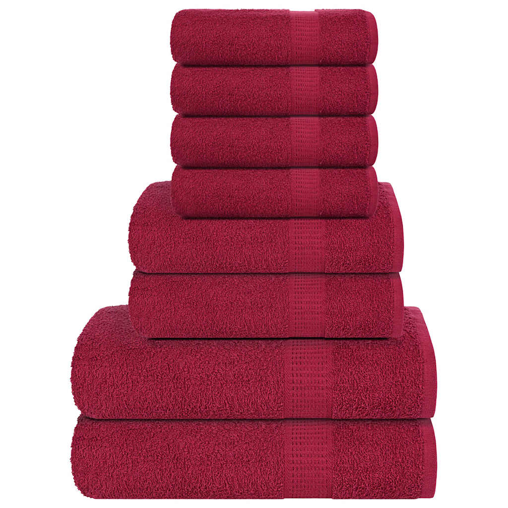 Vidaxx 8-teiliges Handtuchset Frogn 360 g m² Burgunderrot