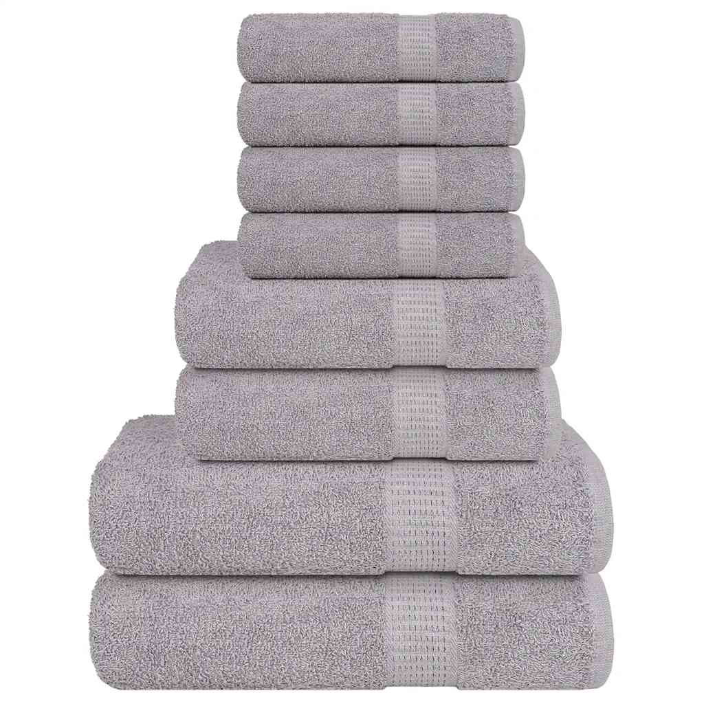 Vidaxx 8-teiliges Handtuchset 360 g m² 100 % Baumwolle Grau
