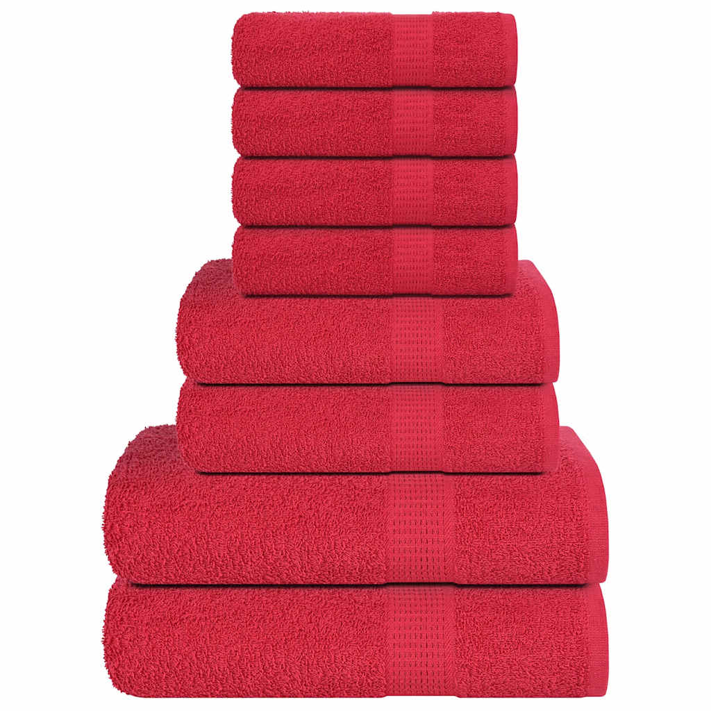 Vidaxx 8-teiliges Handtuchset 360 g m² 100 % Baumwolle Rot