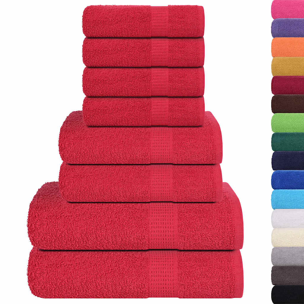 Vidaxx 8-teiliges Handtuchset 360 g m² 100 % Baumwolle Rot