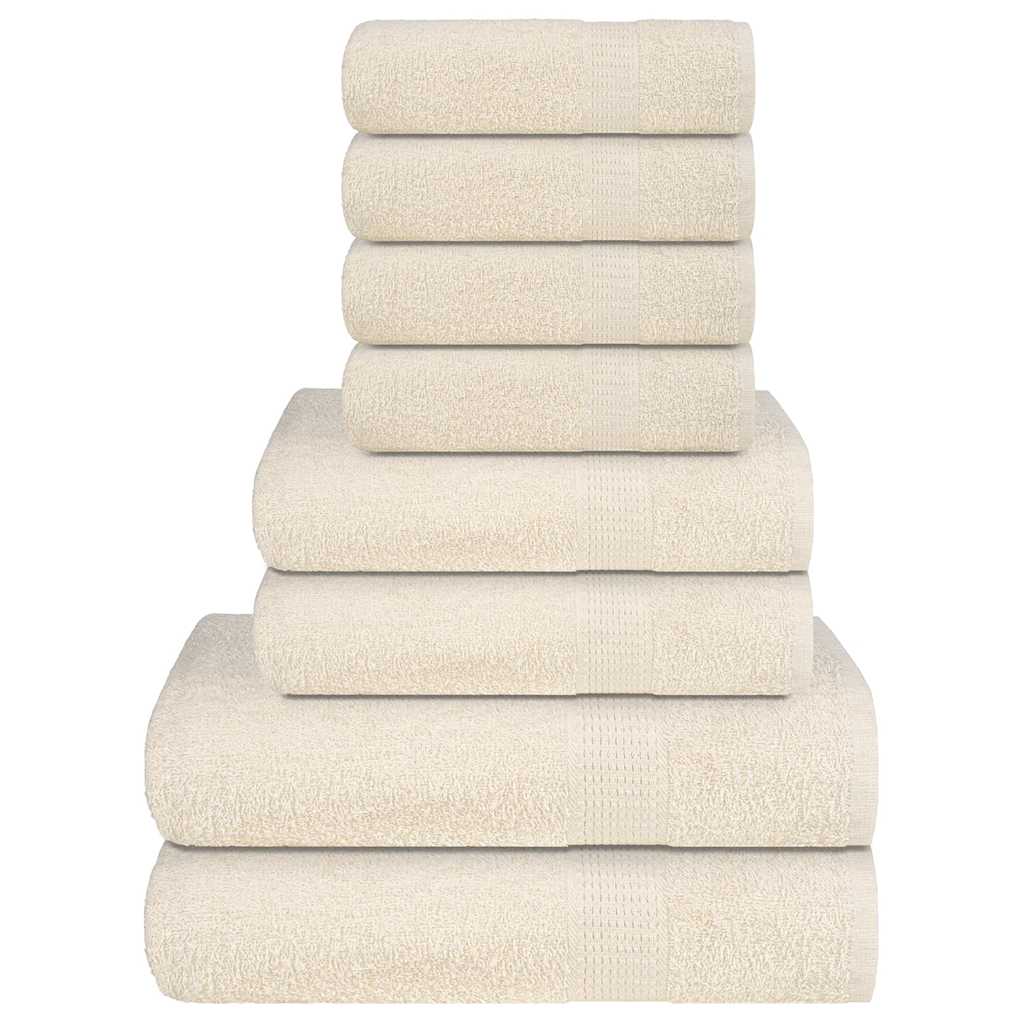 Vidaxx 8-teiliges Handtuchset 360 g m² 100 % Baumwolle cremefarben