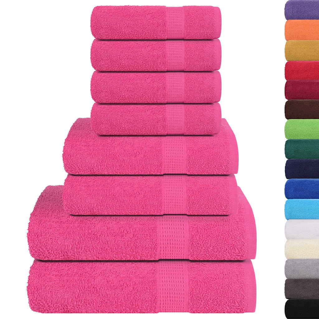 Vidaxx 8-teiliges Handtuchset 360 g m² 100 % Baumwolle rosa